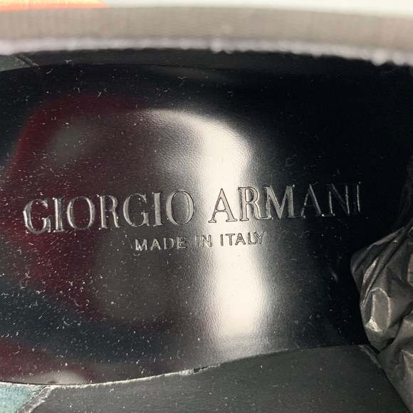 GIORGIO ARMANI Black Solid Leather Lace Up Lace Up Shoes - Picture 9 of 11